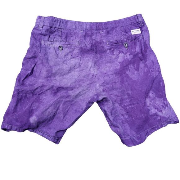 Slate & Stone Ice Dyed Purple Sweatpant style Shorts - W31 - Picture 3 of 4